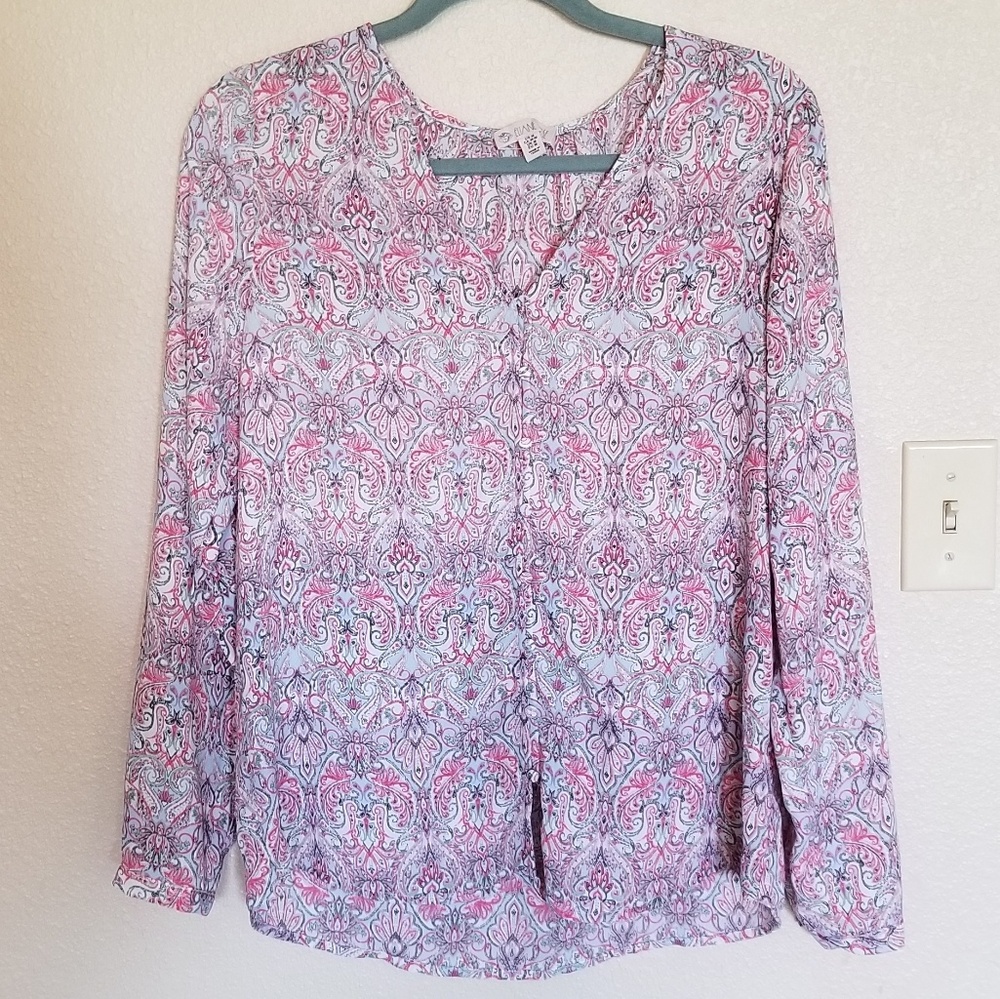 Eliane Rose chiffon oversized button up tunic top